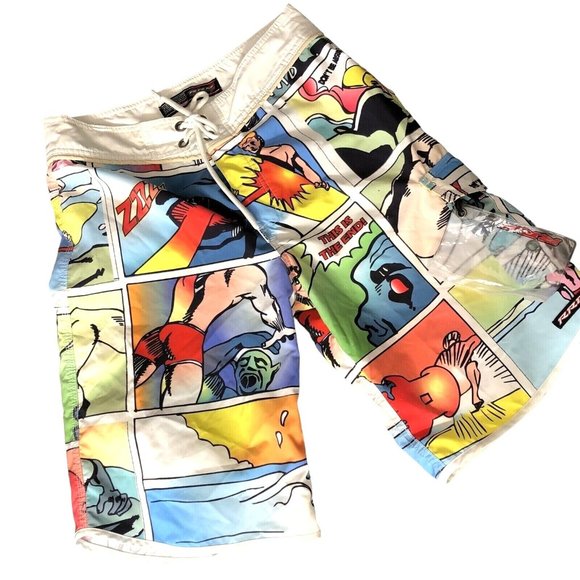 RRD Board Shorts Radical Style Comic Rare Men's 30 Roberto Ricci Designs Surf - Picture 3 of 9
